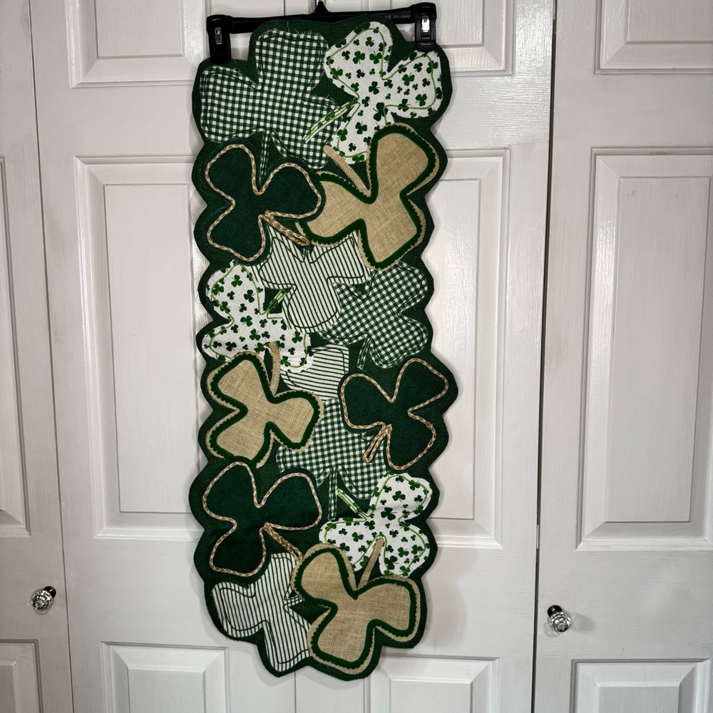 Storehouse Green Shamrock Table Runner